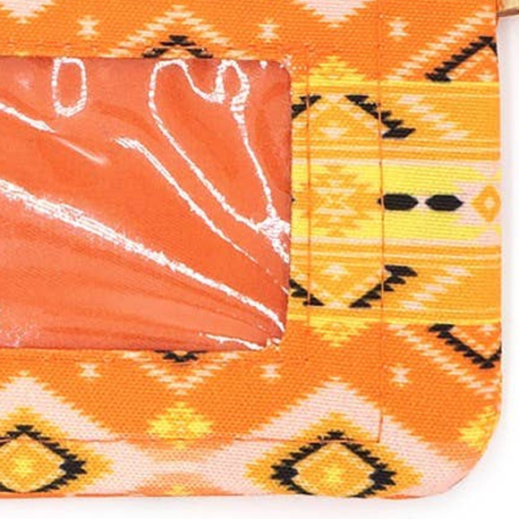 Orange Yellow Southwest Aztec Card ID Holder Keyring Keychain Lanyard - Picture 4 of 4